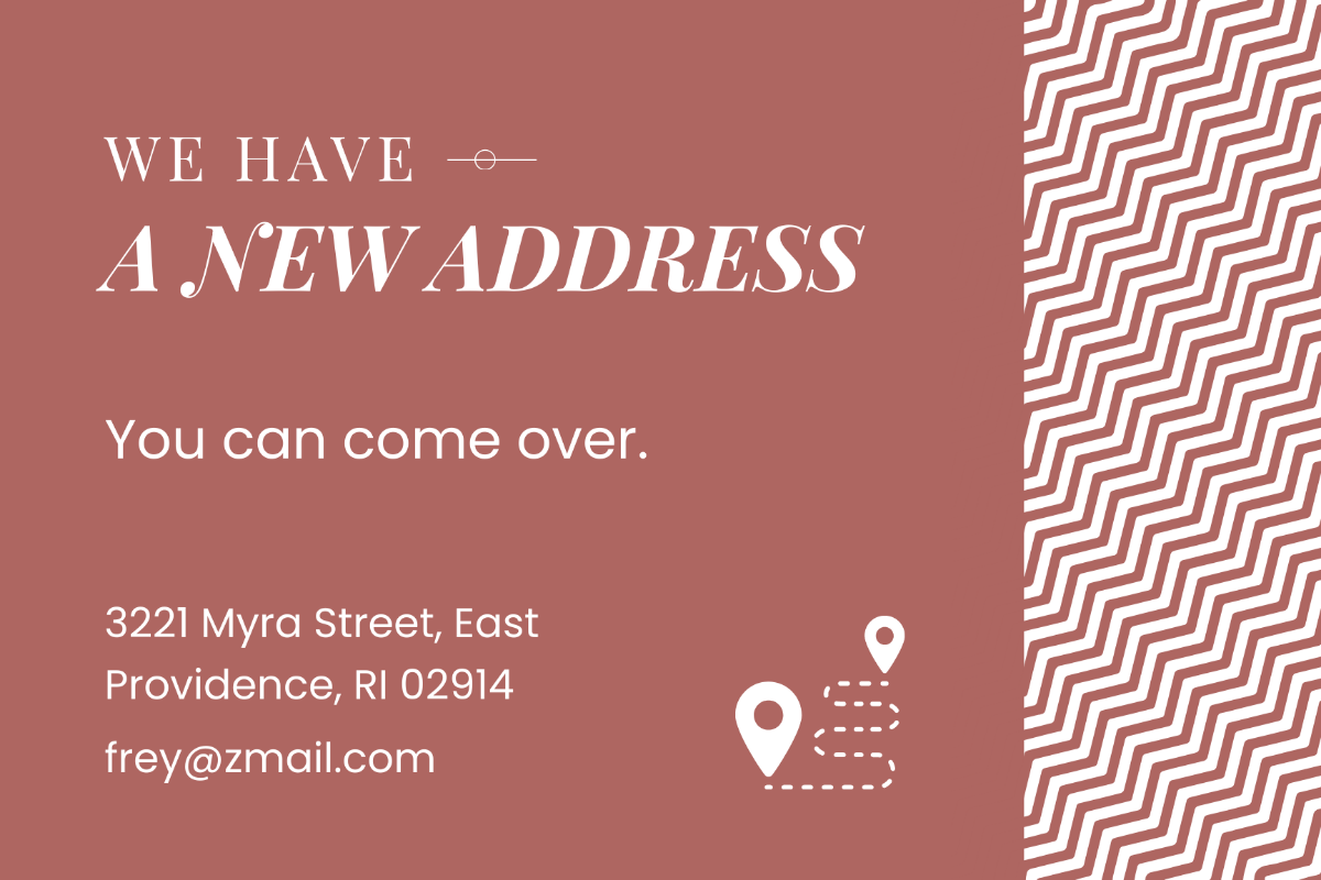 Simple Change of Address Card Template