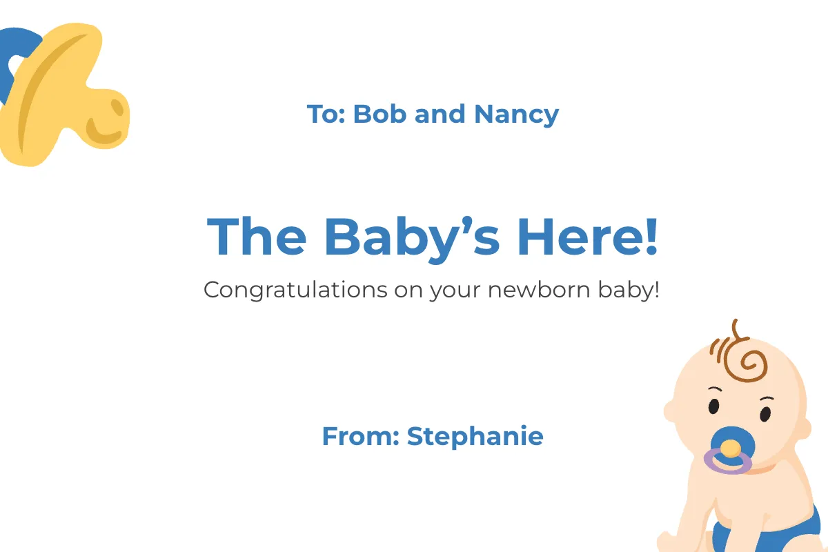 Free Baby Good Luck Card Template to Edit Online