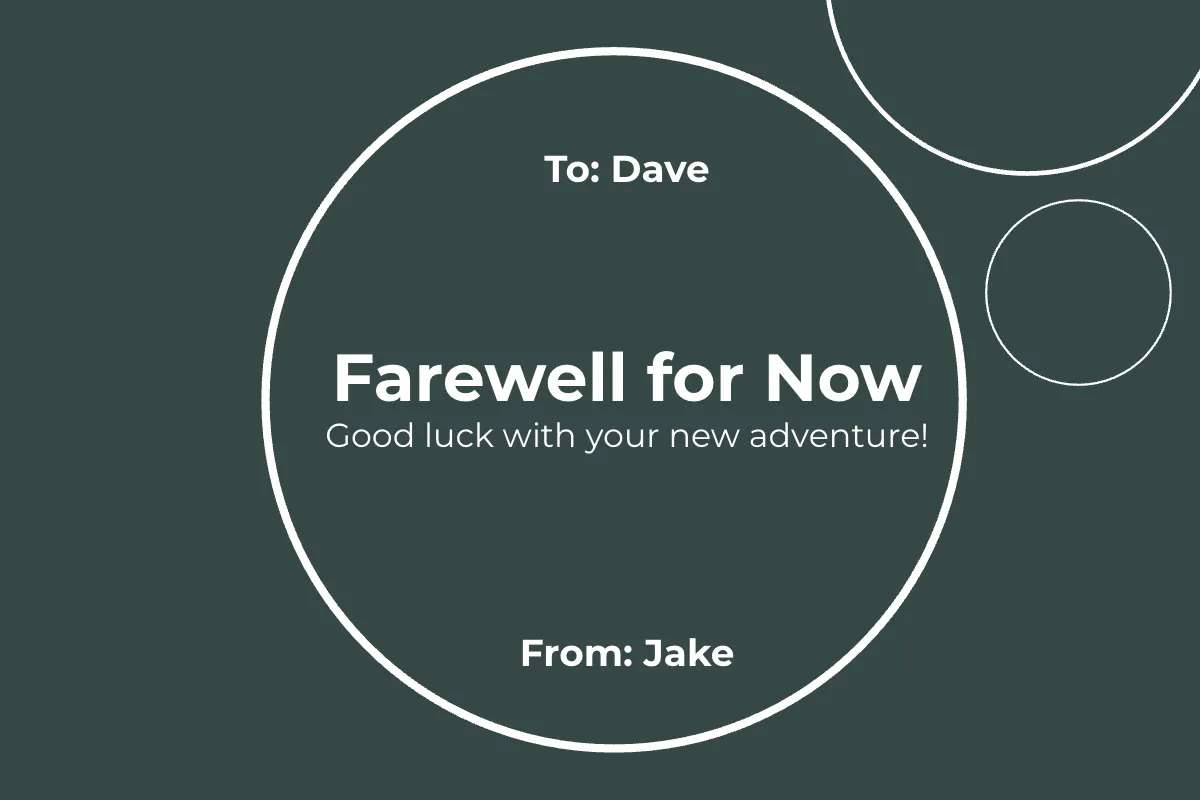 Free Leaving Good Luck Card Template to Edit Online