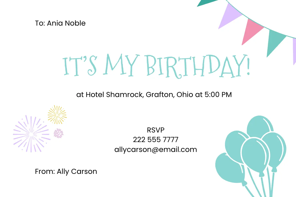 Free Birthday Note Card Template to Edit Online