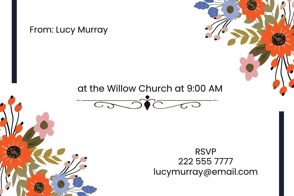 Free Wedding Note Card Template to Edit Online