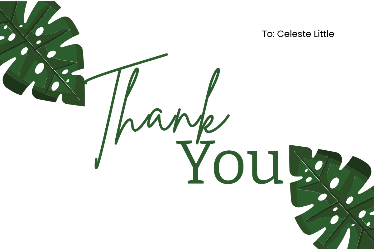 Thank You Note Card Template