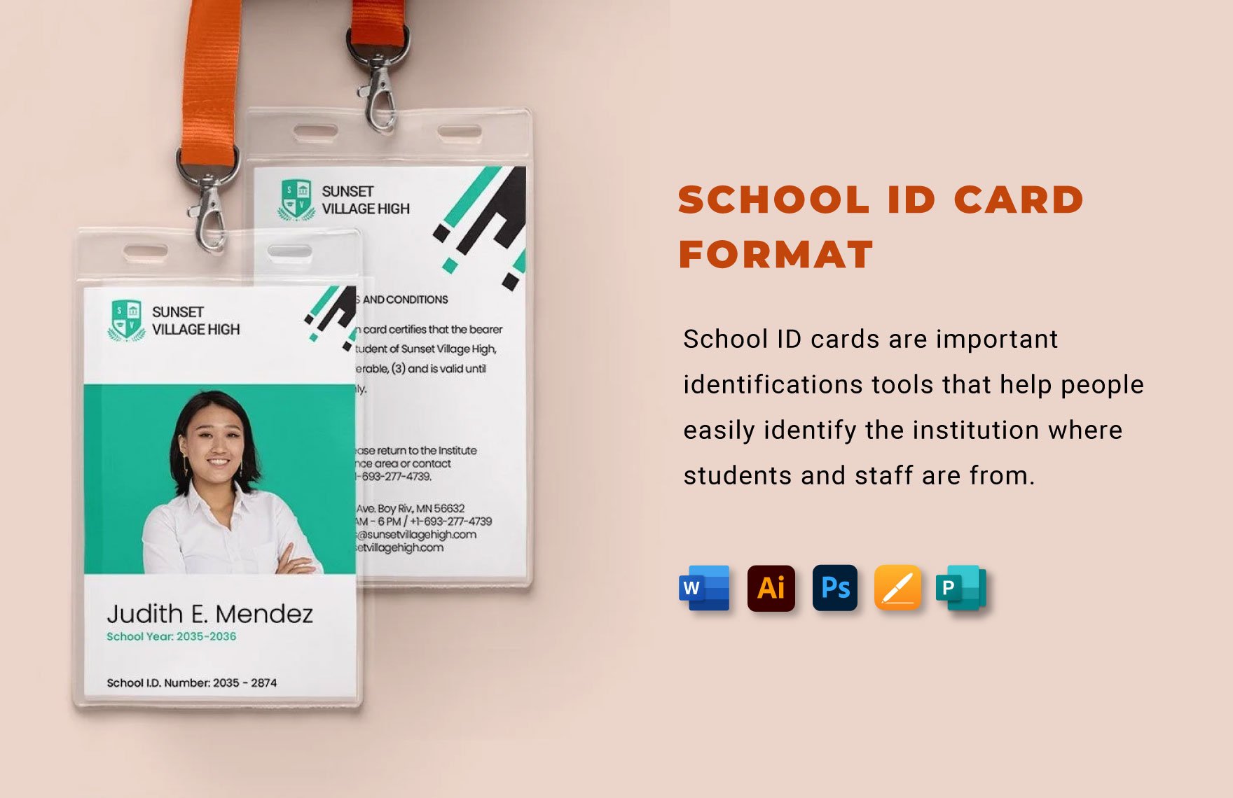 School ID Card Format Template