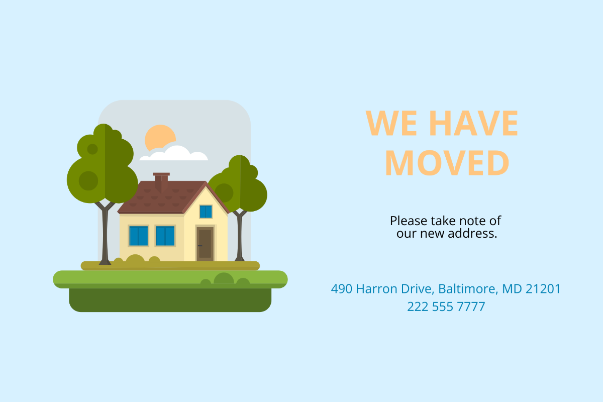Free We Have Moved Card Template