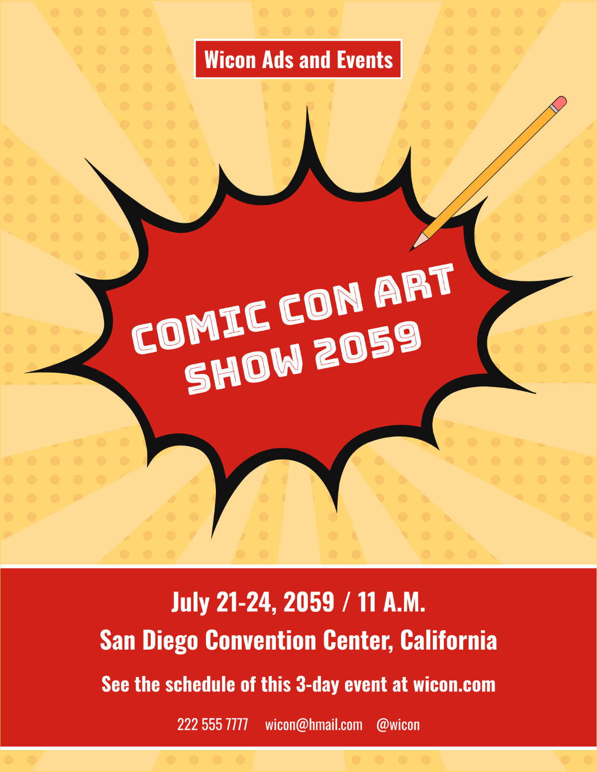 Comic Con Art Show Flyer Template