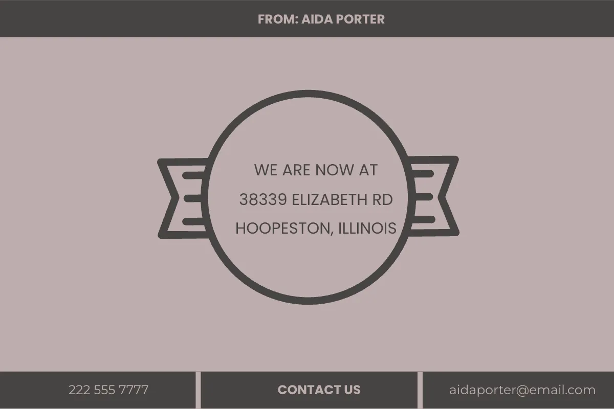 Free Home Change of Address Card Template to Edit Online
