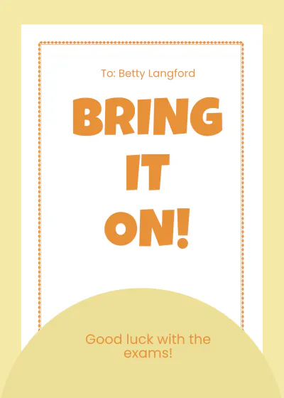 Free Good Luck Card Template to Edit Online