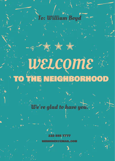 Free Vintage Welcome Card Template to Edit Online