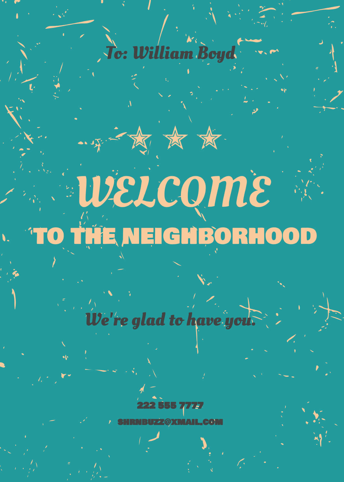 Free Vintage Welcome Card Template