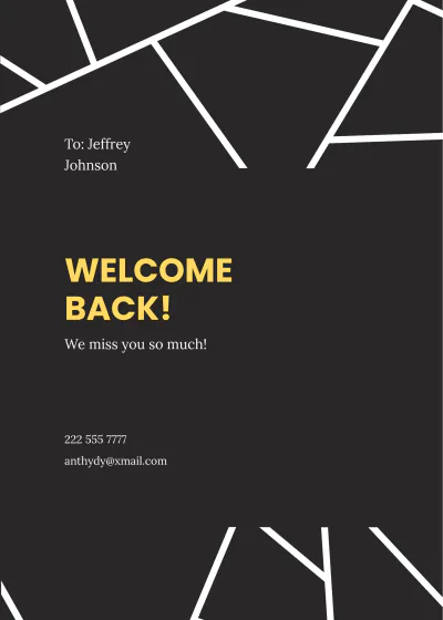 Free Modern Welcome Card Template to Edit Online