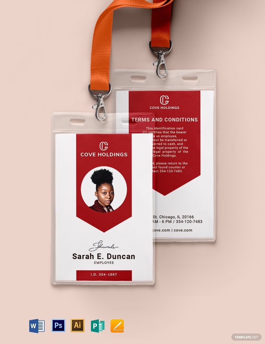 Printable Department ID Card Template