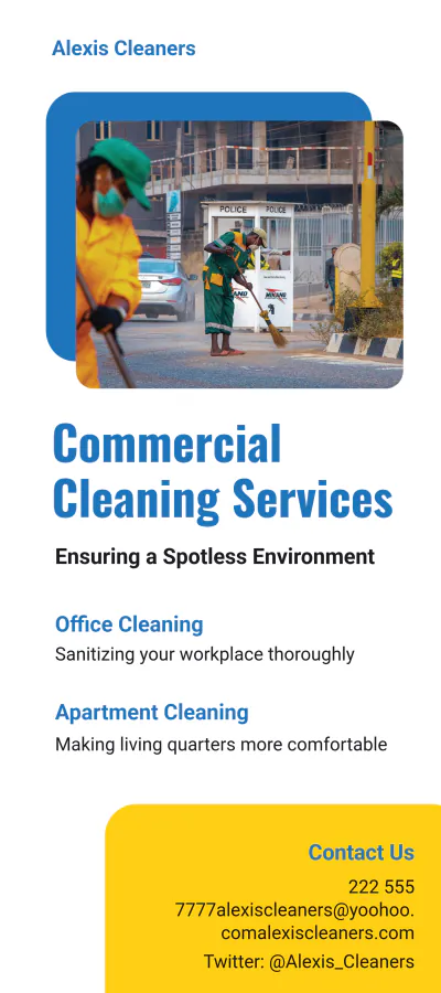 Free Cleaning Services Company DL Card Template to Edit Online