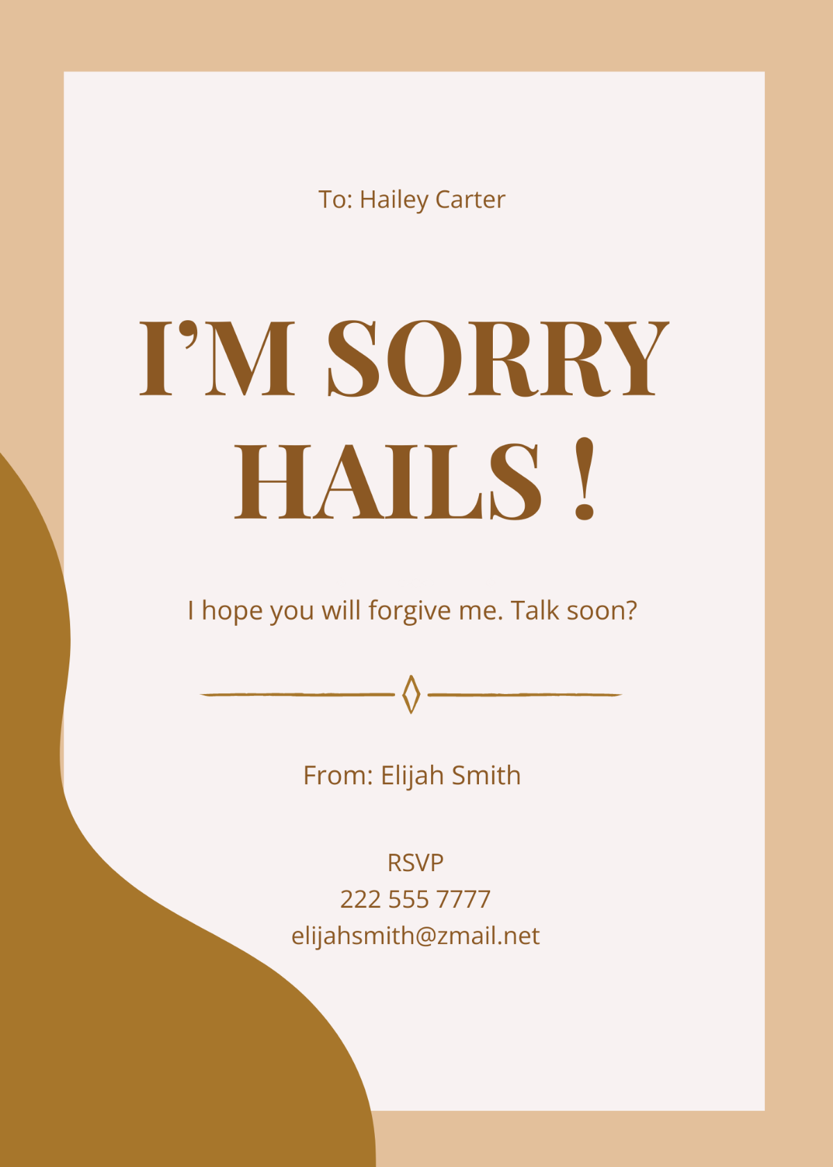 Free Apology Card Template