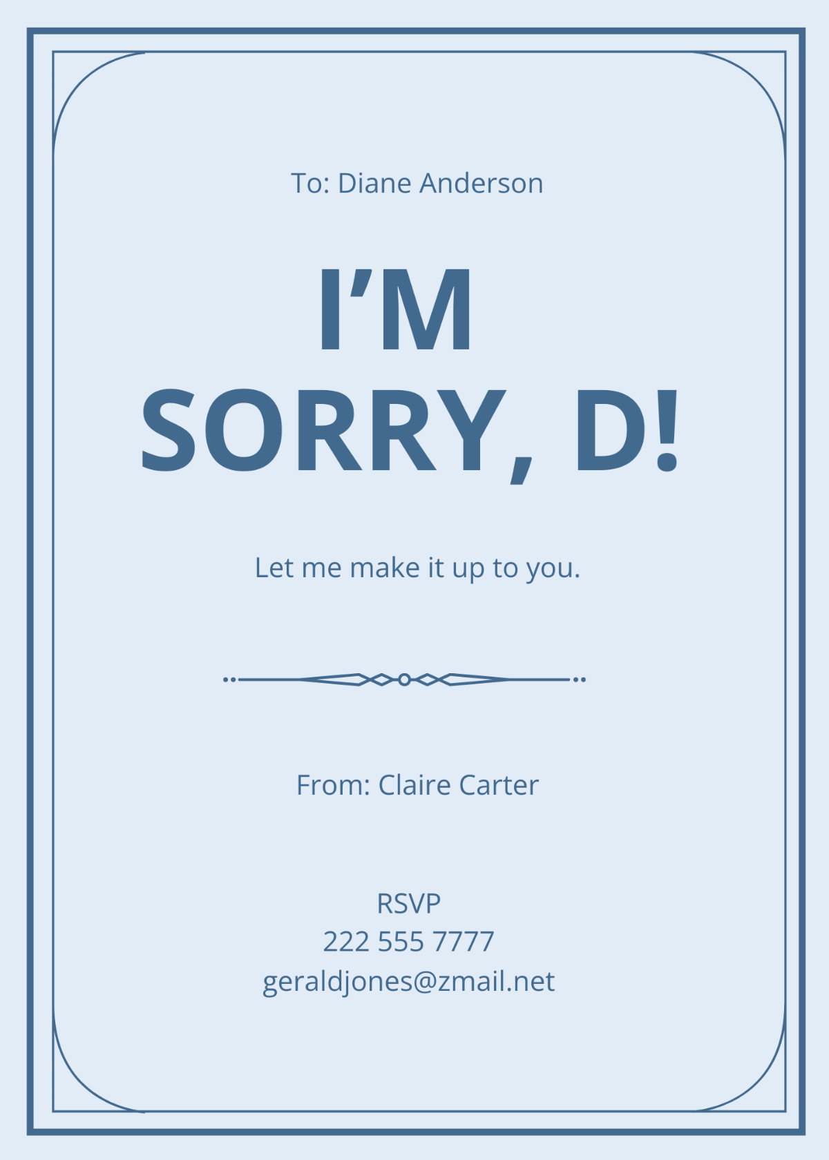 Virtual Apology Card Template