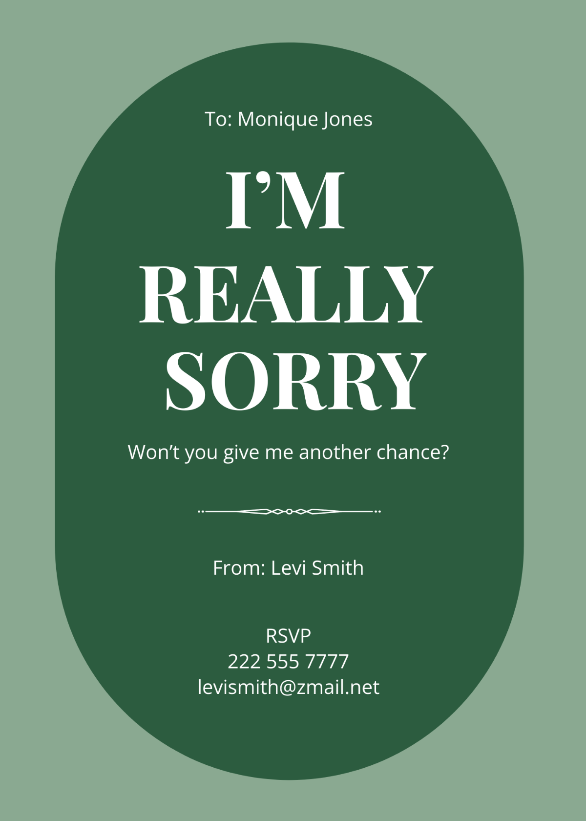 Printable Apology Card Template