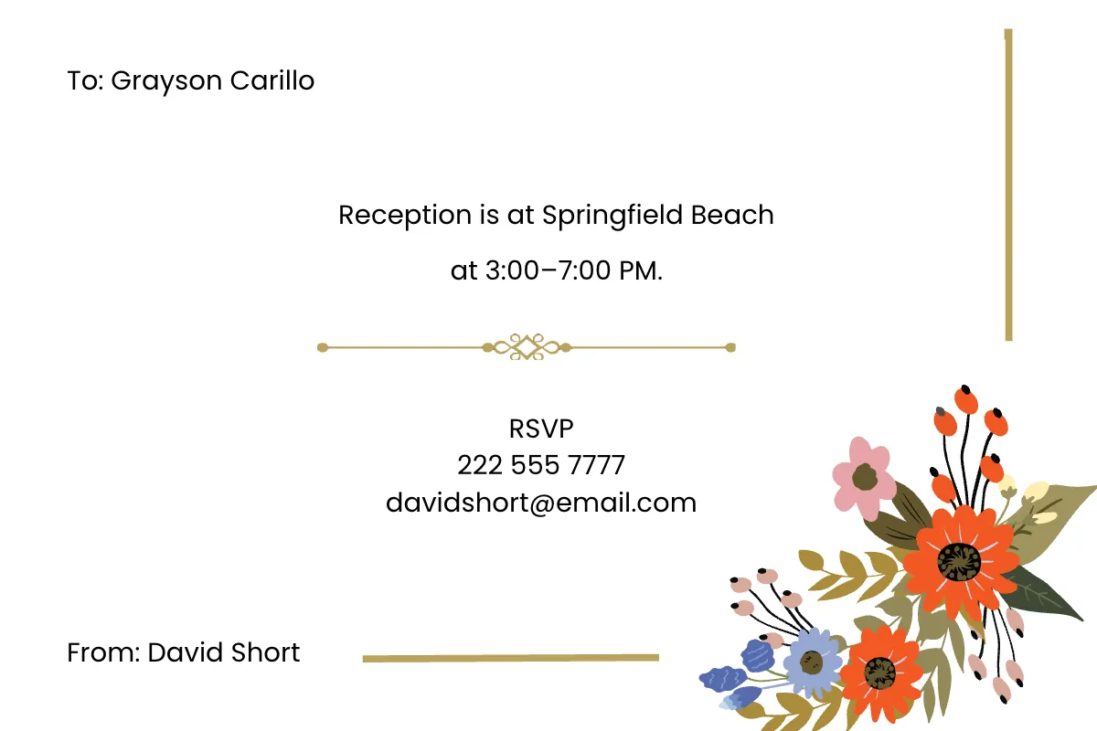Free Digital Wedding Reception Card Template to Edit Online