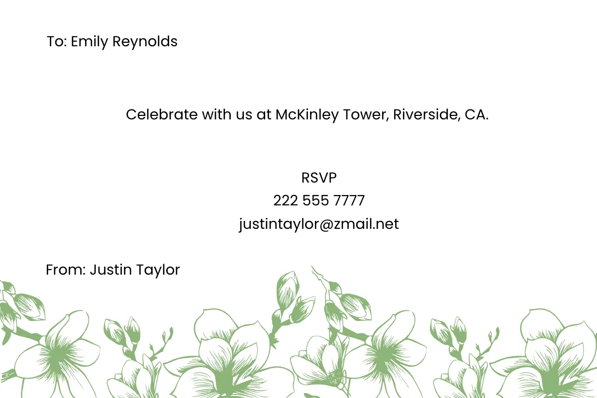 Free Basic Wedding Reception Card Template to Edit Online