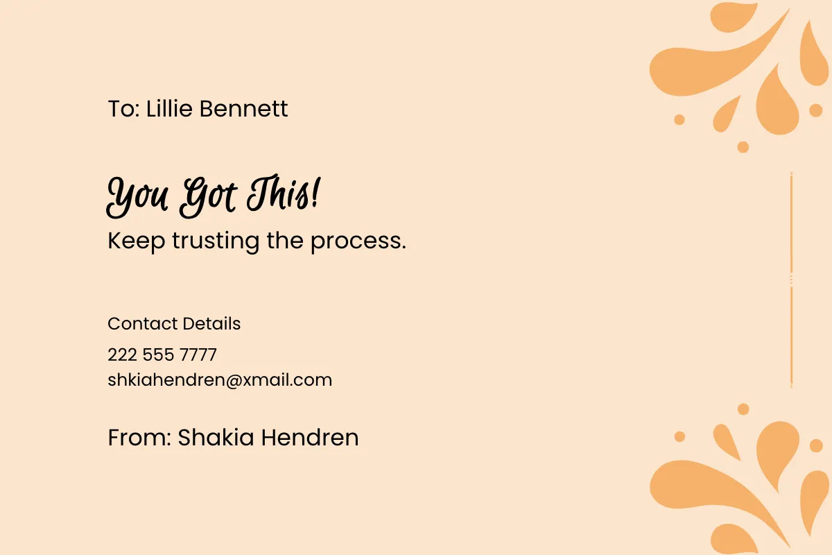 Free Simple Encouragement Card Template to Edit Online