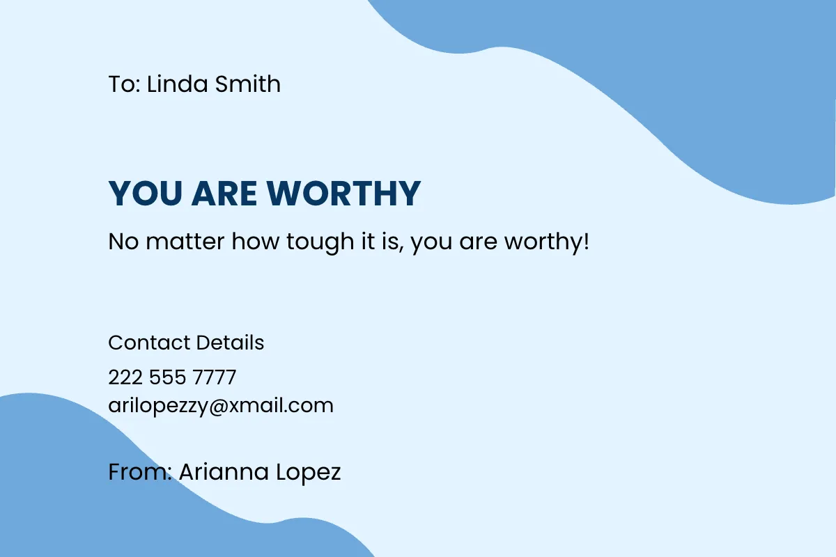 Free Virtual Encouragement Card Template to Edit Online