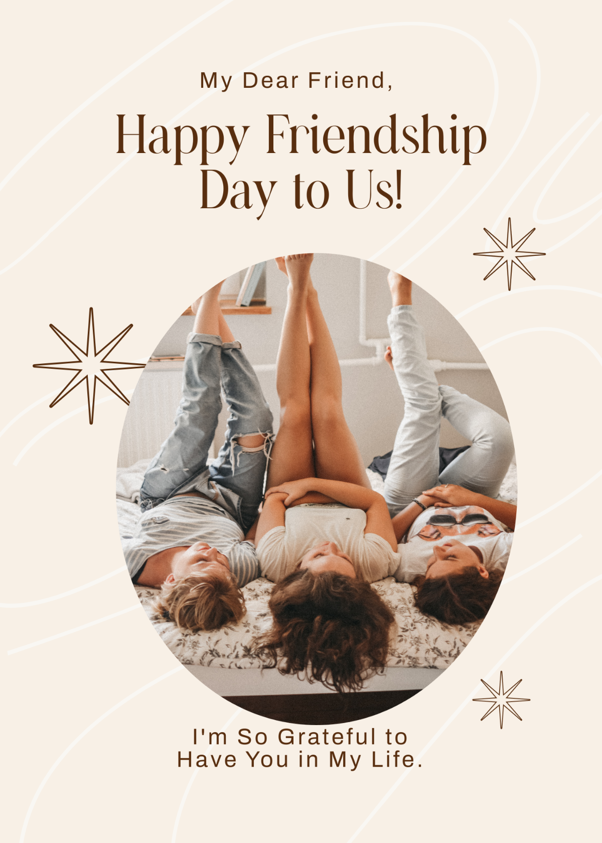 Cute Friendship Day Card Template