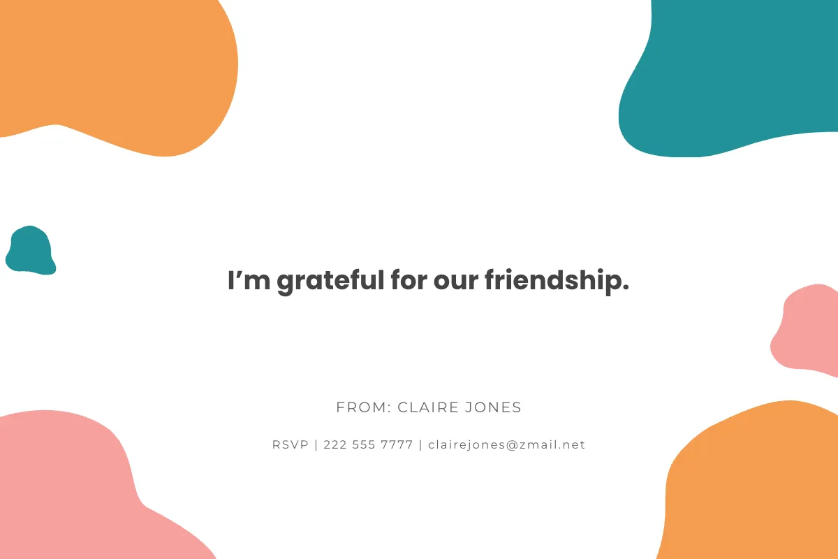 Free Digital Friendship Card Template to Edit Online