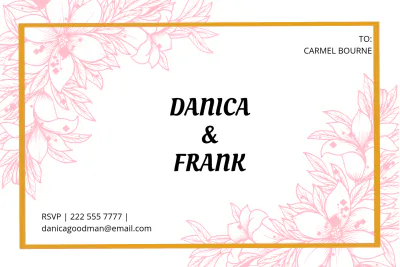 Free Elegant Wedding Reception Card Template to Edit Online