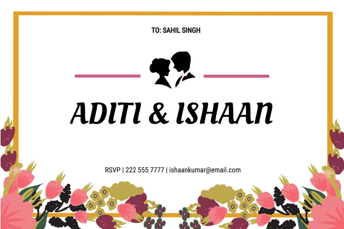 Indian Wedding Reception Card Template
