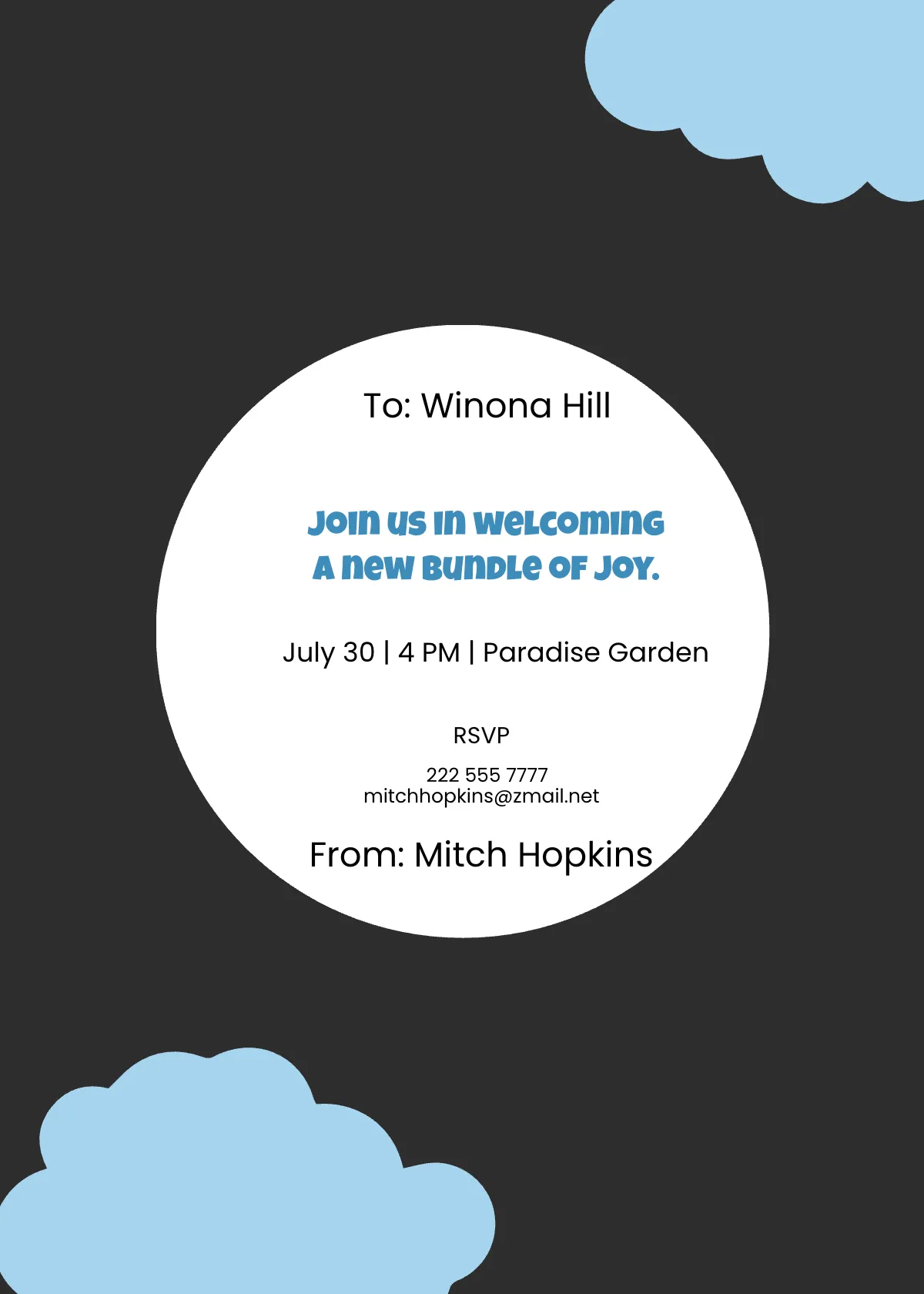 Free General Baby Shower Card Printable Template to Edit Online