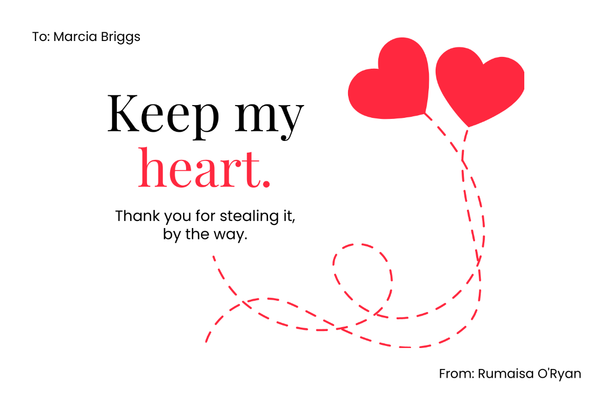 Free Love Heart Card Template