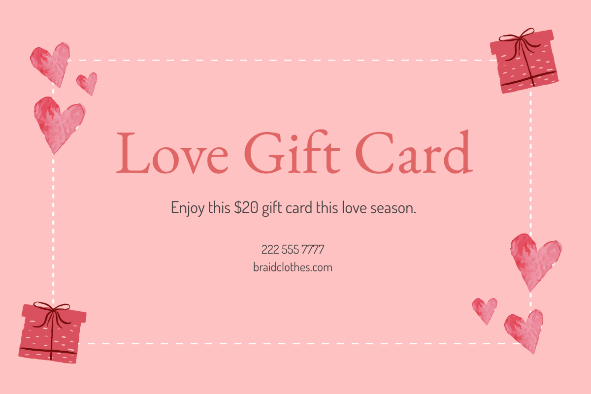 Love Gift Card Template - Edit Online & Download