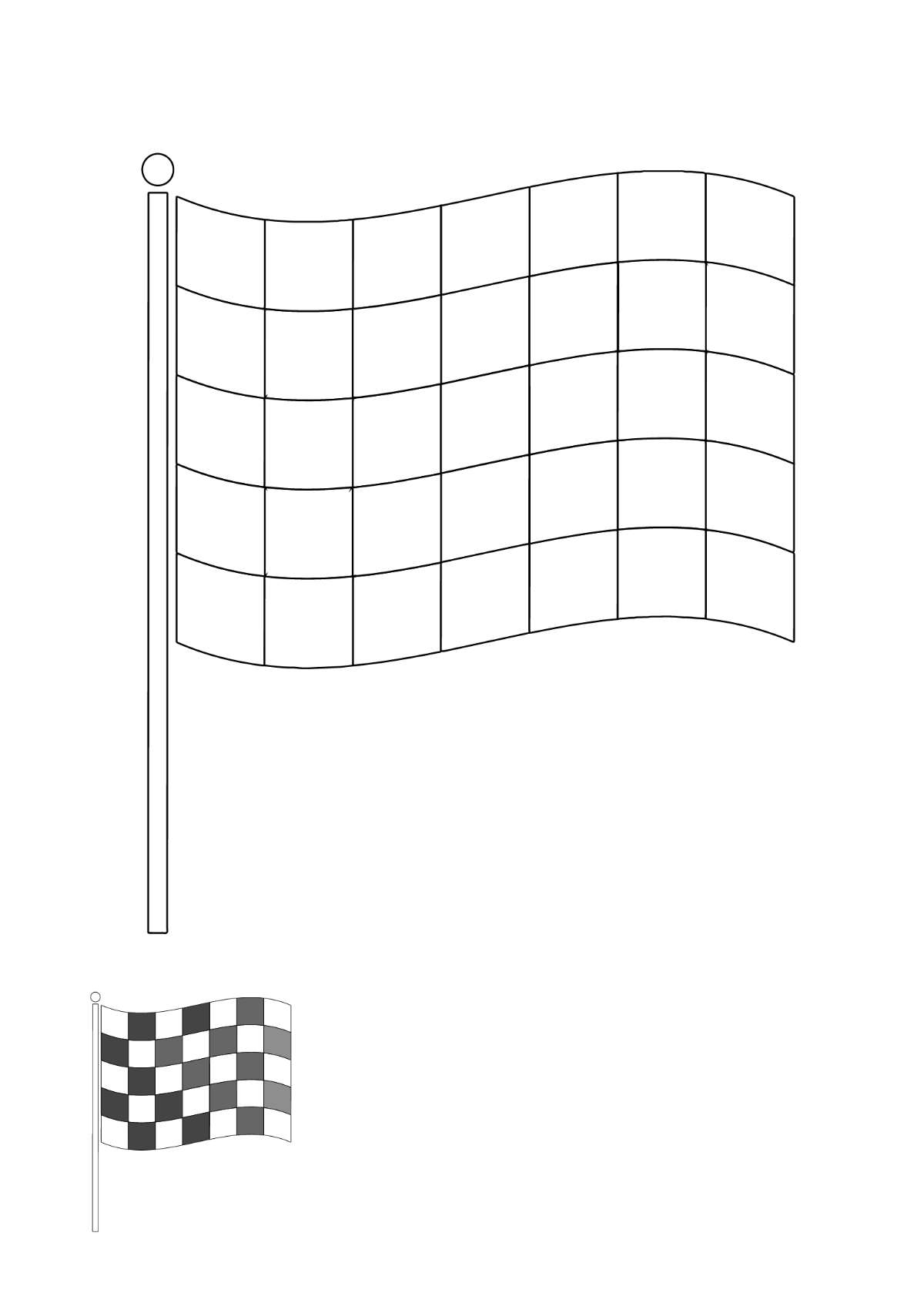 Free Faded Checkered Flag coloring page Template