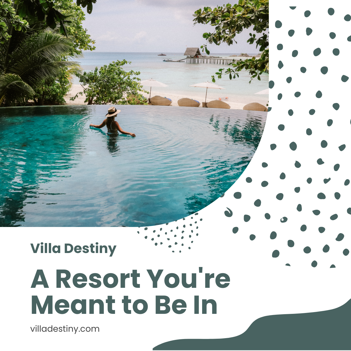 Free Villa Resort Linkedin Post Template