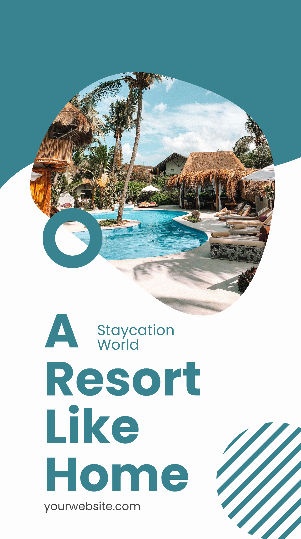 Free Resort Staycation Promotion Whatsapp Post Template