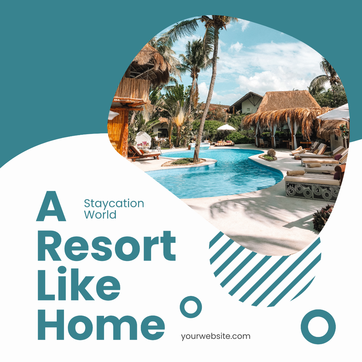 Free Resort Staycation Promotion Instagram Post Template