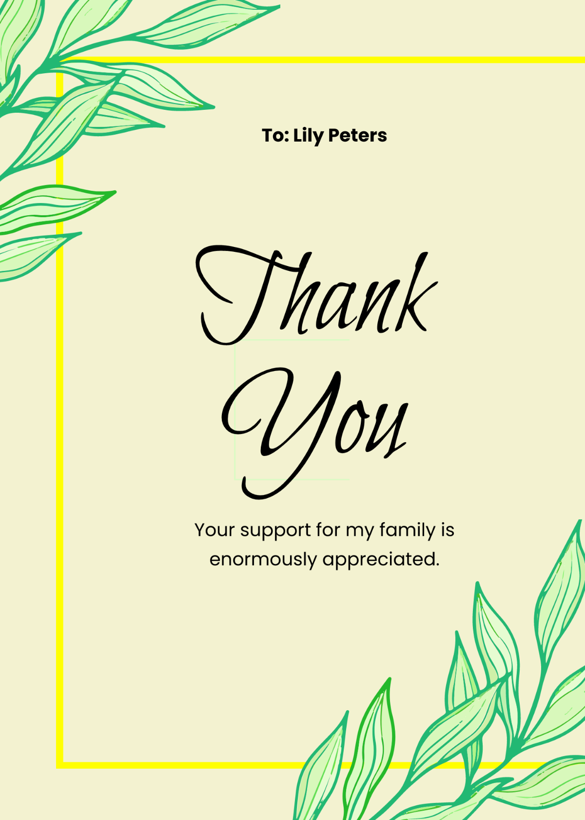 Free Encouragement Thank You Card Template
