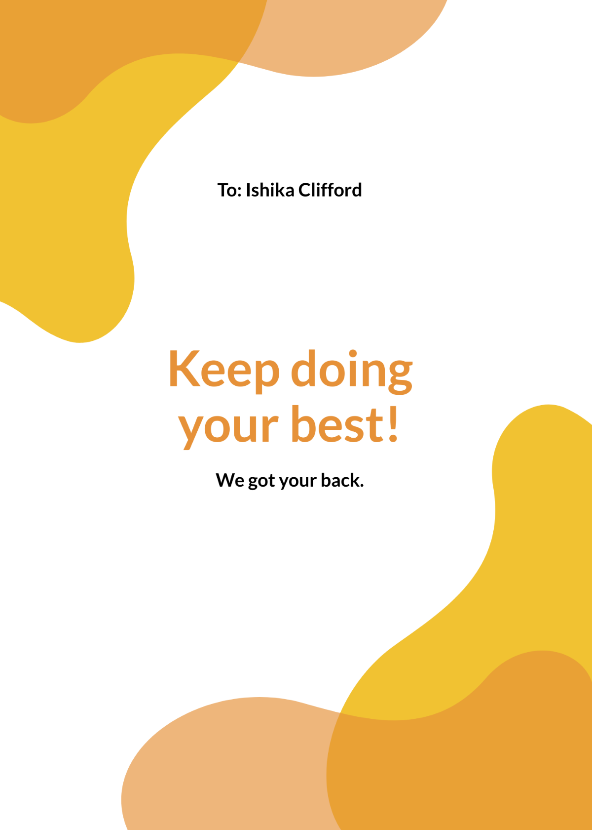Free Encouragement Greeting Card Template