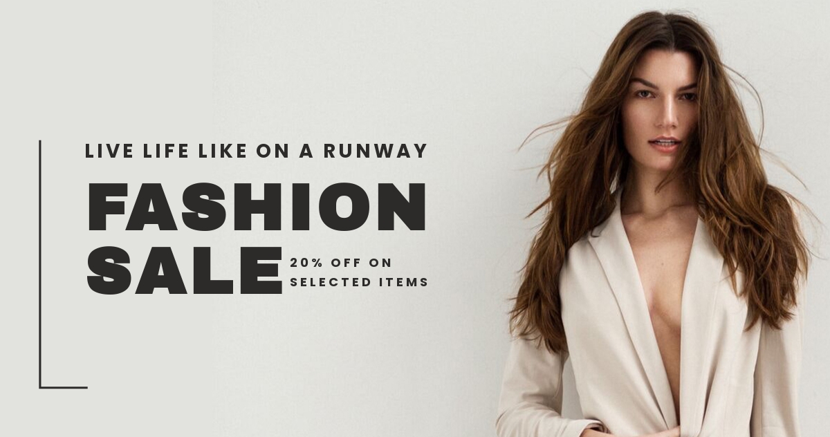 Fashion Sale Promotion LinkedIn Blog Post Template PSD