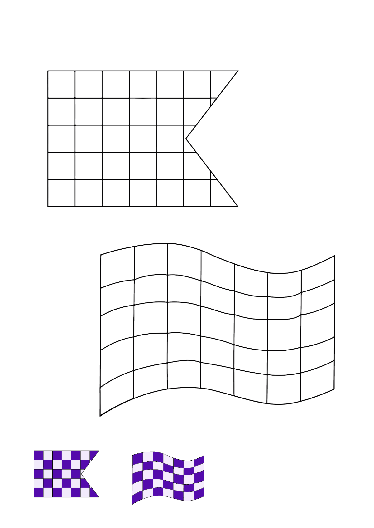 Free Purple Checkered Flag coloring page Template