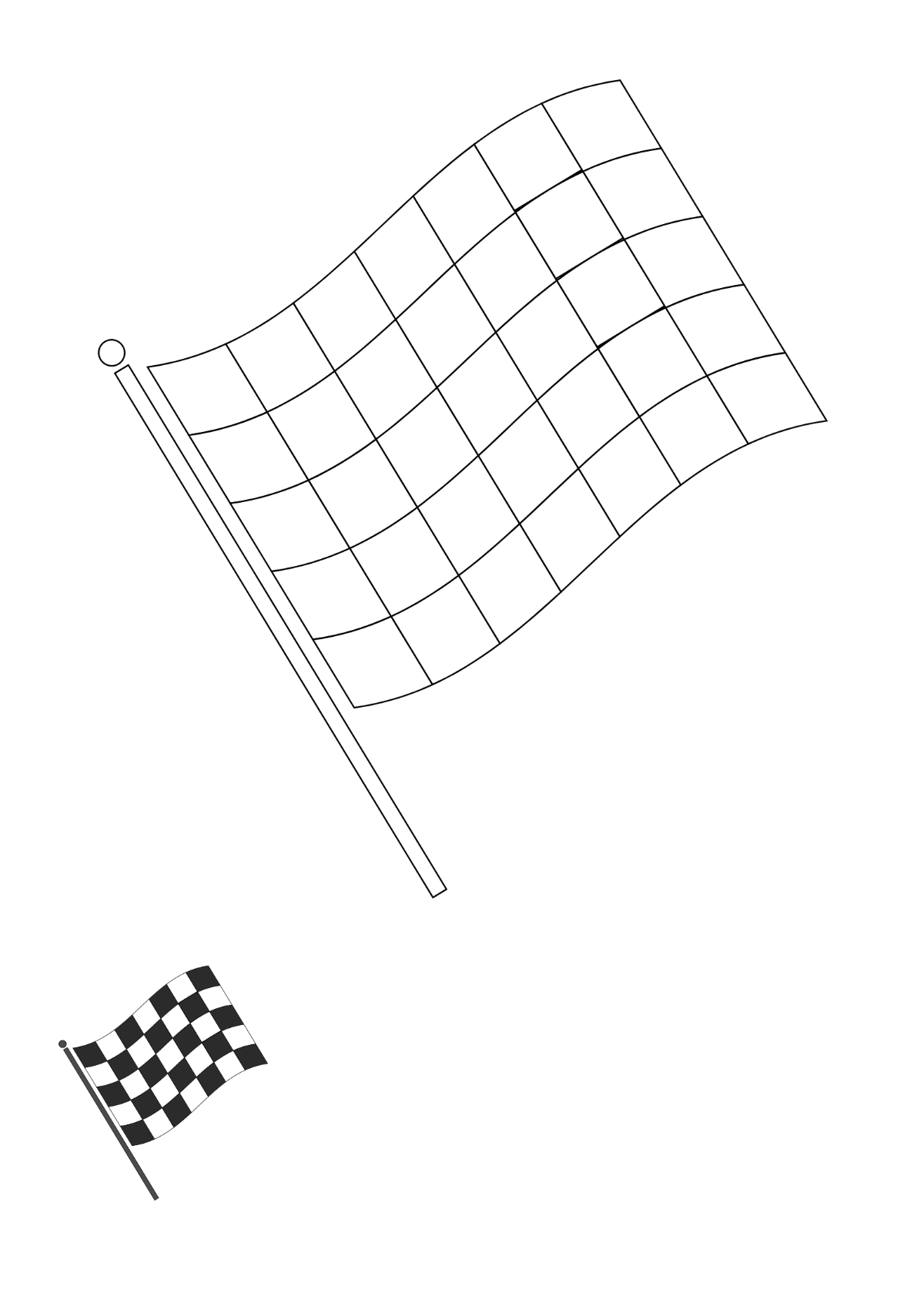 Small Checkered Flag coloring page Template