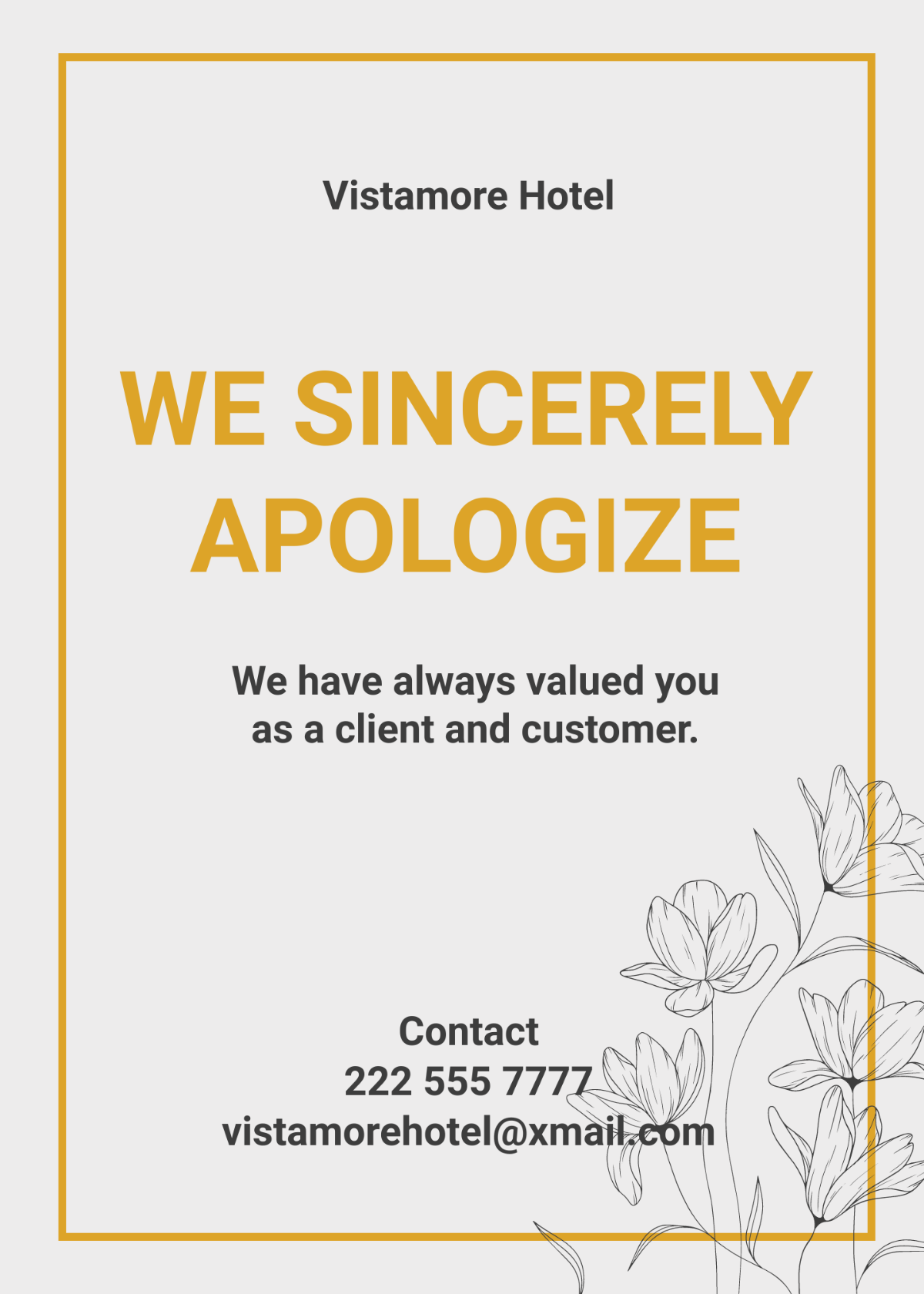 Business Apology Card Template