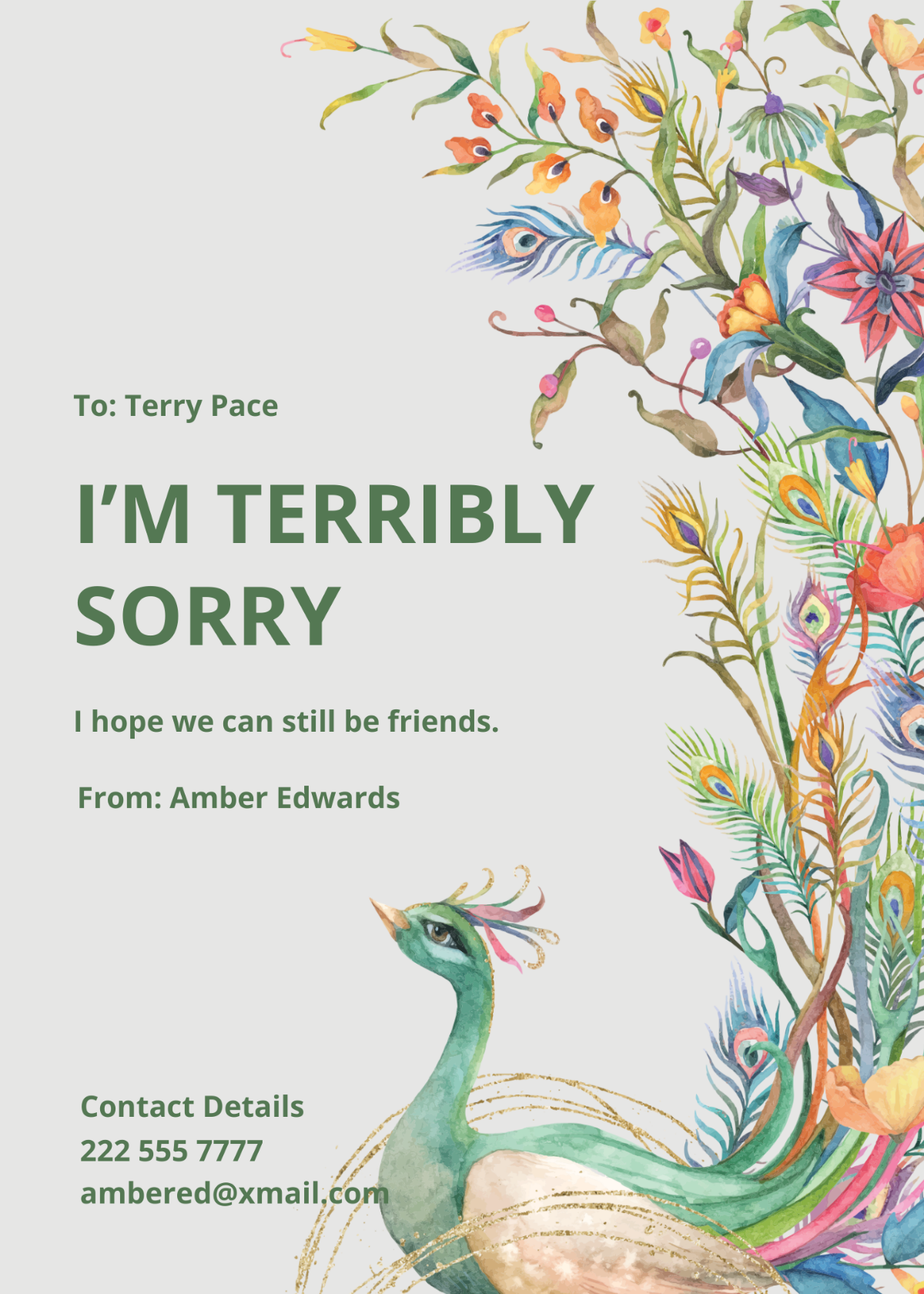 Apology Gift Card Template