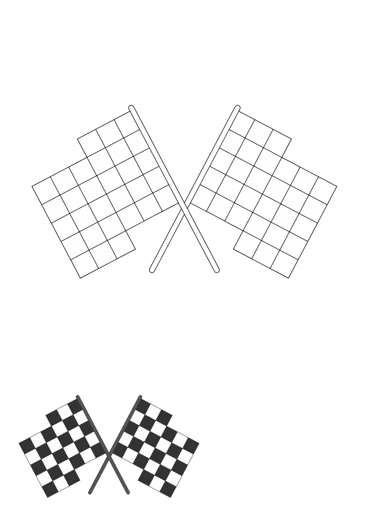 Black and White Checkered Flag Coloring Page Template