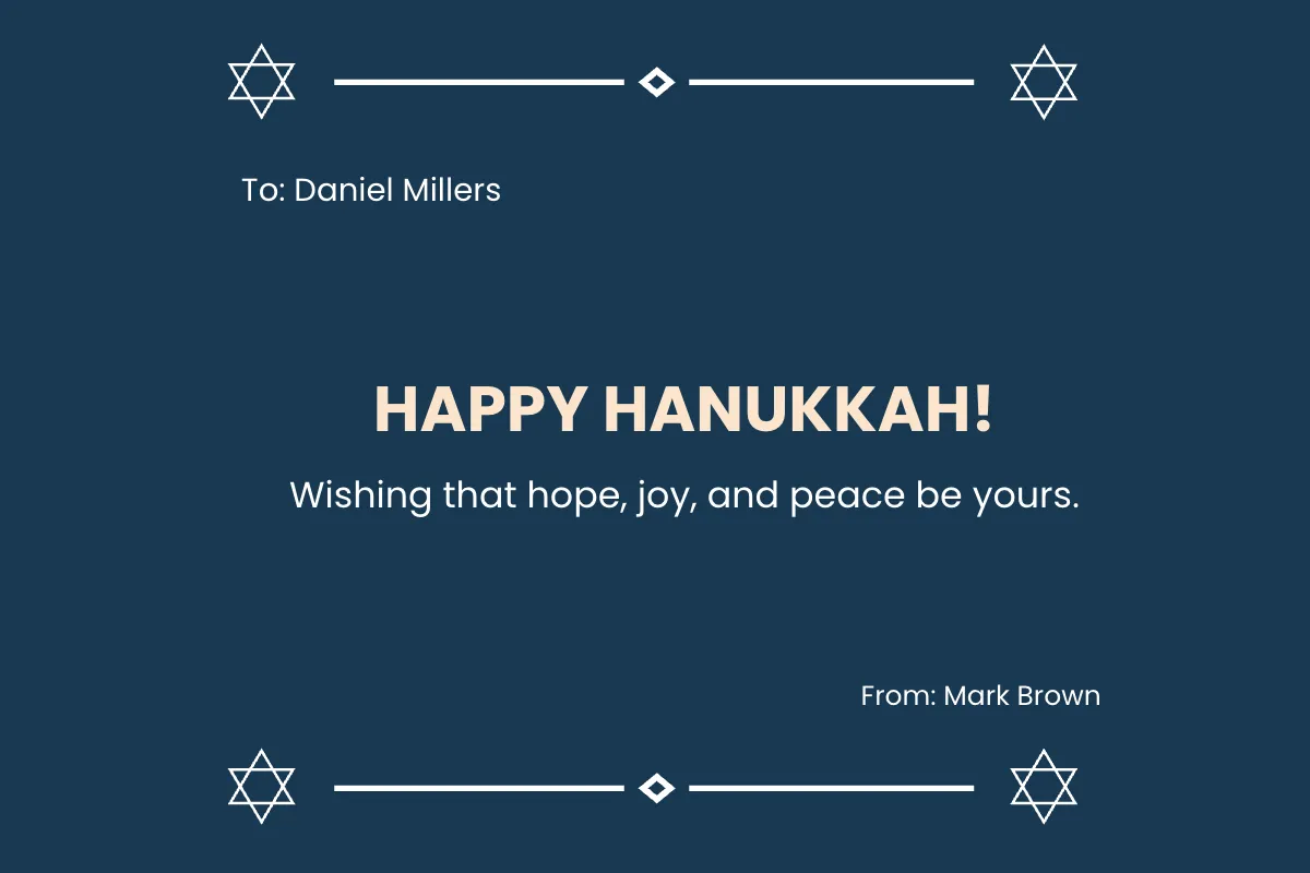 Free Happy Hanukkah Card Template to Edit Online