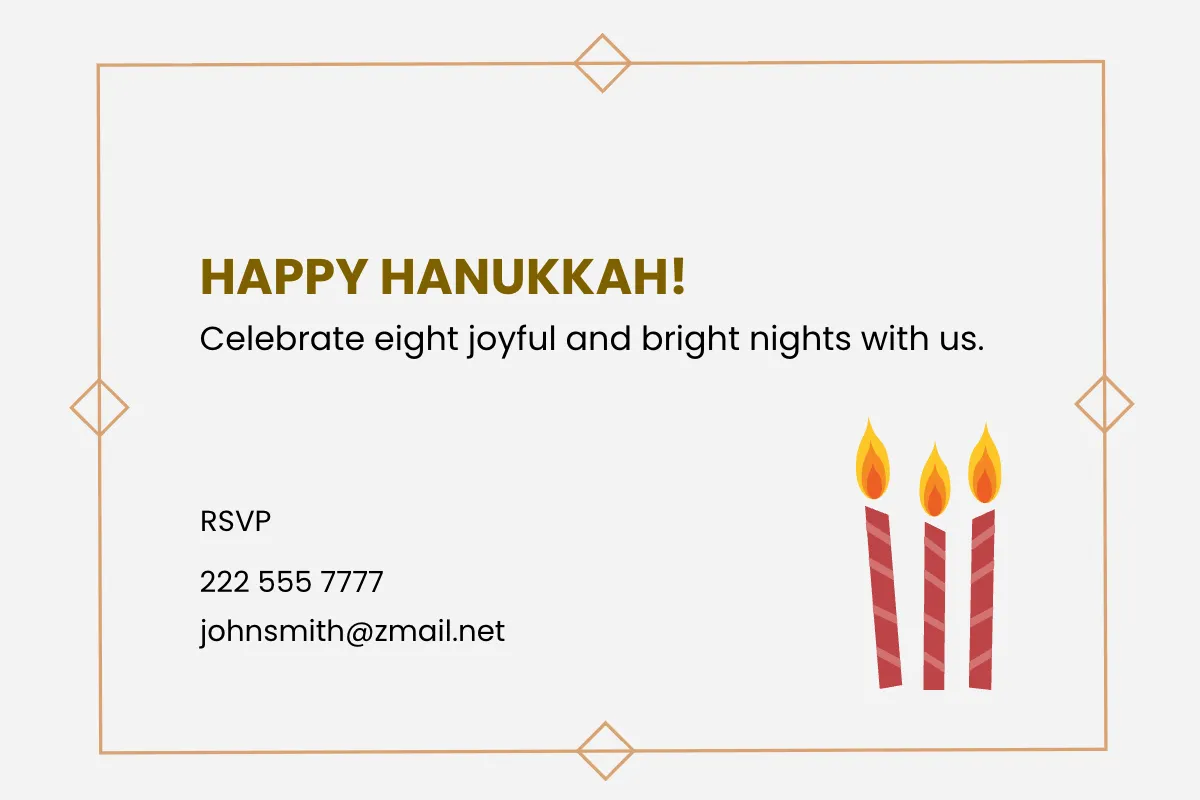 Free Hanukkah Celebration Card Template to Edit Online