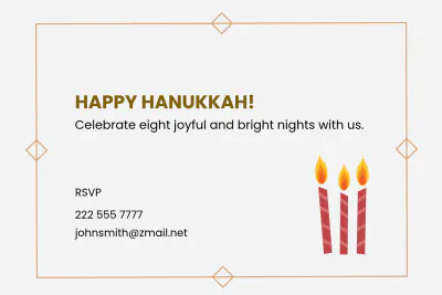 Free Hanukkah Celebration Card Template to Edit Online