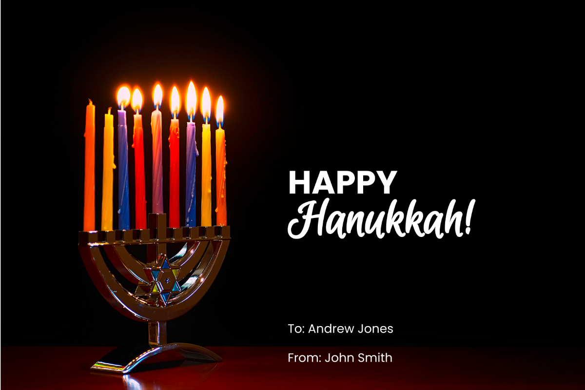 Free Hanukkah Celebration Card Template