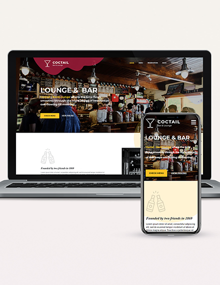bar  lounge wordpress landingpage theme Download
