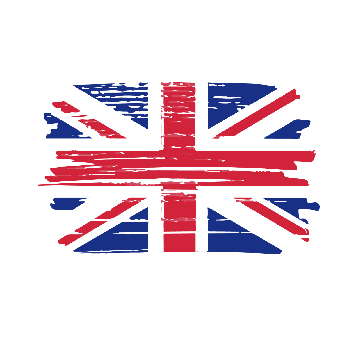 Watercolor UK Flag Clipart Template