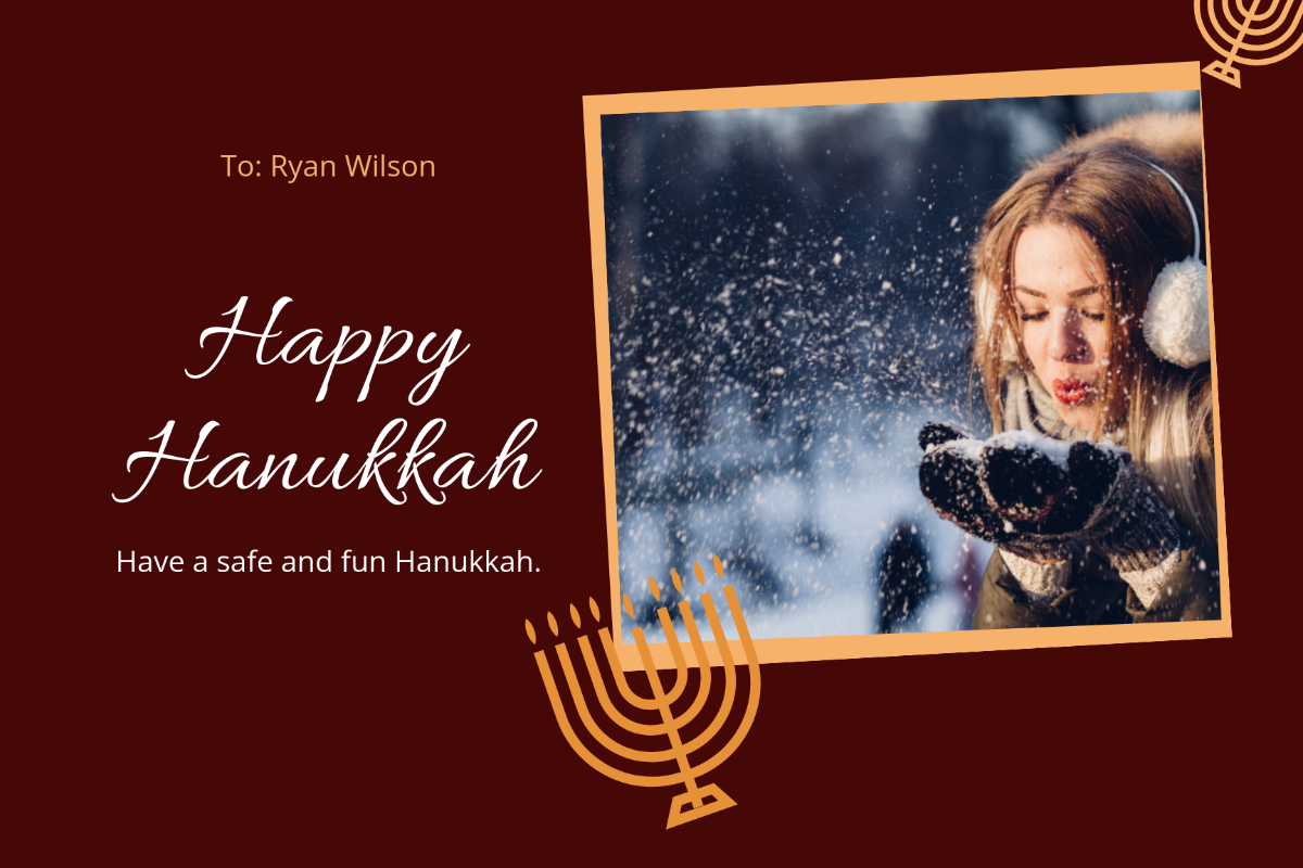 Photo Hanukkah Card Template