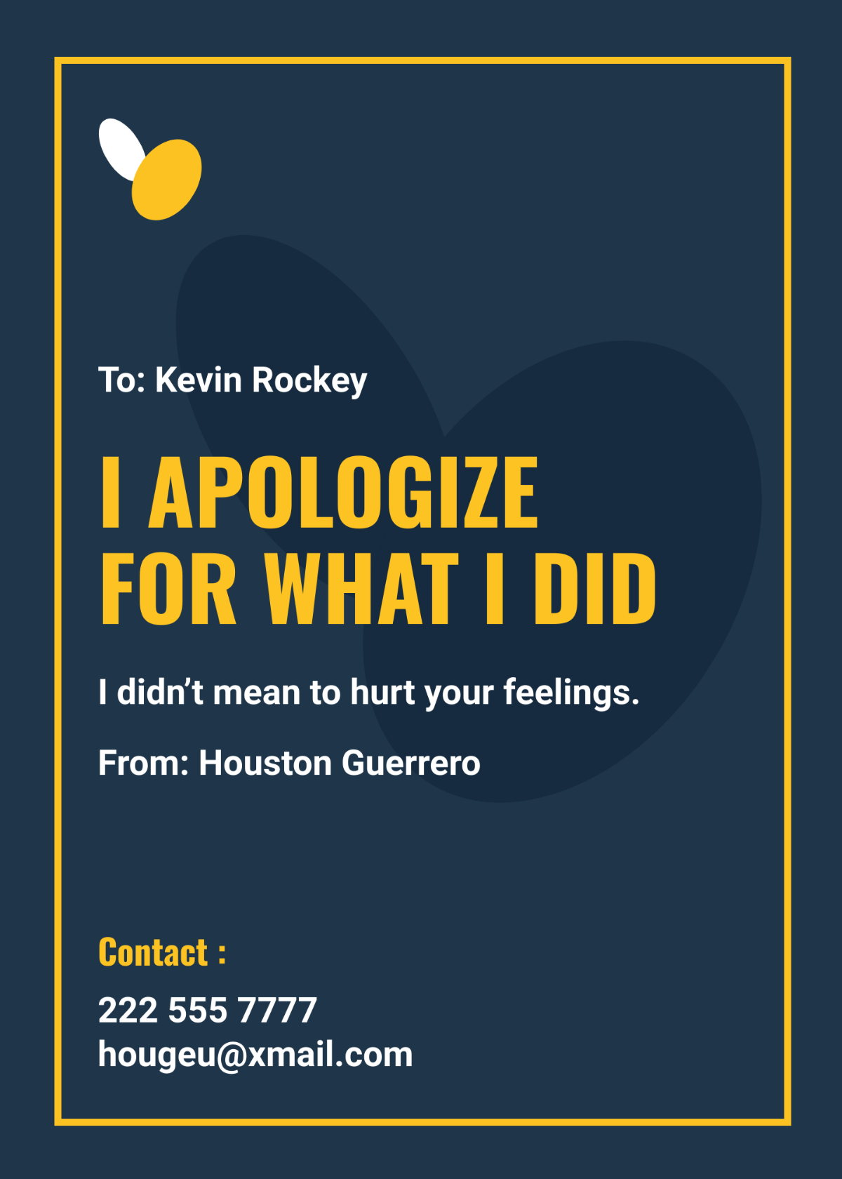 Digital Apology Card Template